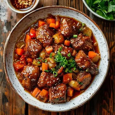 Чартаги — жареное мясо с овощами