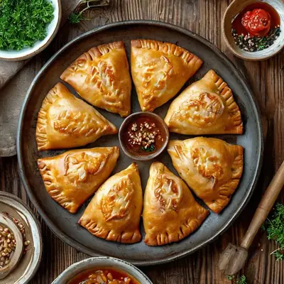 Калмыцкие жареные пирожки с бараниной