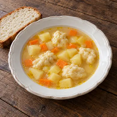 Картофельный суп с клёцками