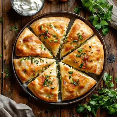 Хычины с сыром и зелёным луком
