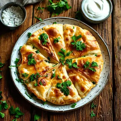 Хычины с сыром и зеленью