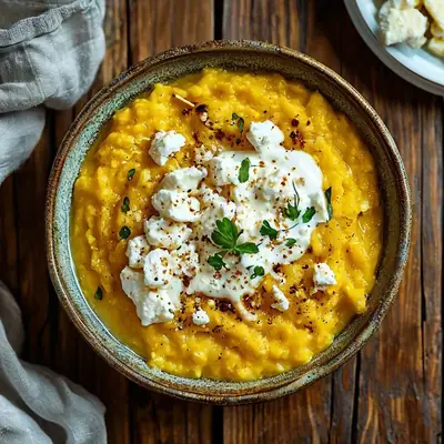 Кукурузная каша с адыгейским сыром