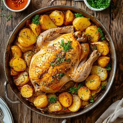 Курица, запечённая с картофелем