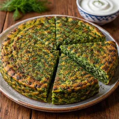 Кюкю с зеленью