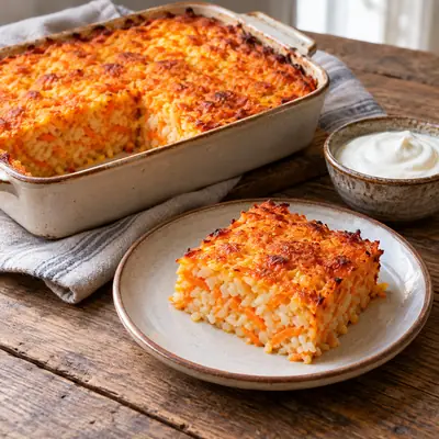 Морковная запеканка с рисом