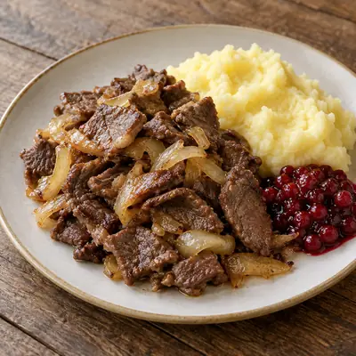 Оленина, жаренная ломтиками