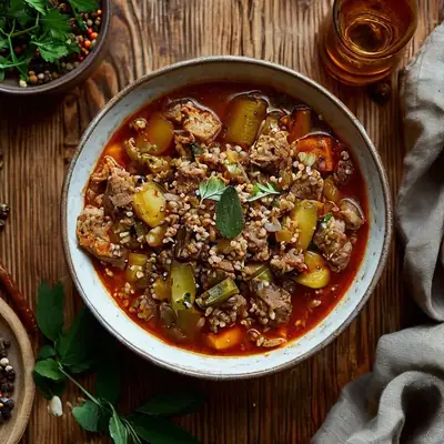 Рассольник с перловкой