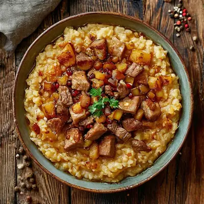 Саламата кубанская со шкварками