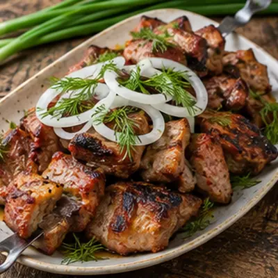 Шашлык из свинины в луковом маринаде