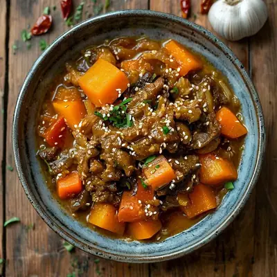 Трепанг тушёный с овощами