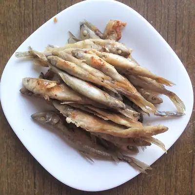 Жареная корюшка